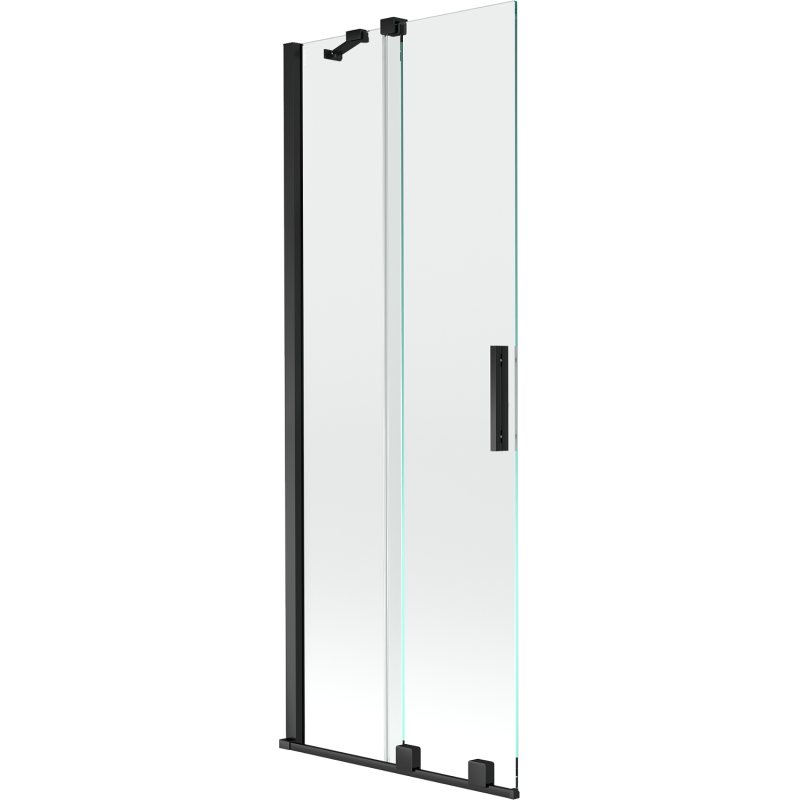 Mexen Velar parawan nawannowy 2-skrzydłowy rozsuwany 70 x 150 cm, transparent, czarny - 896-070-000-01-70