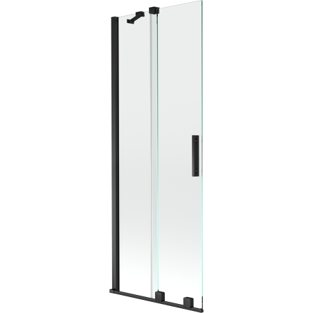 Mexen Velar parawan nawannowy 2-skrzydłowy rozsuwany 75 x 150 cm, transparent, czarny - 896-075-000-01-70