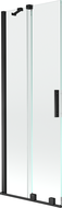 Mexen Velar parawan nawannowy 2-skrzydłowy rozsuwany 75 x 150 cm, transparent, czarny - 896-075-000-01-70