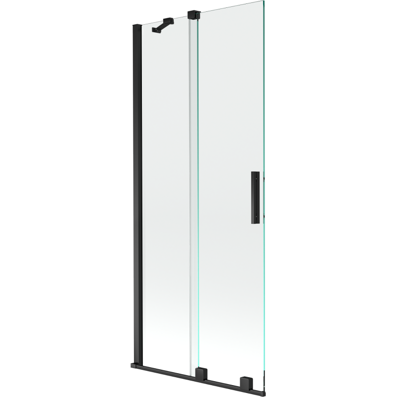 Mexen Velar parawan nawannowy 2-skrzydłowy rozsuwany 80 x 150 cm, transparent, czarny - 896-080-000-01-70