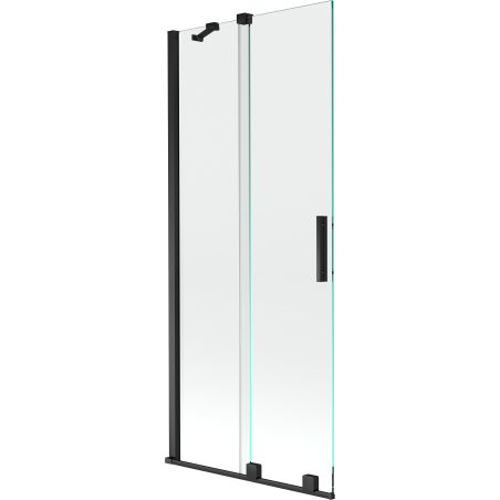Mexen Velar parawan nawannowy 2-skrzydłowy rozsuwany 80 x 150 cm, transparent, czarny - 896-080-000-01-70