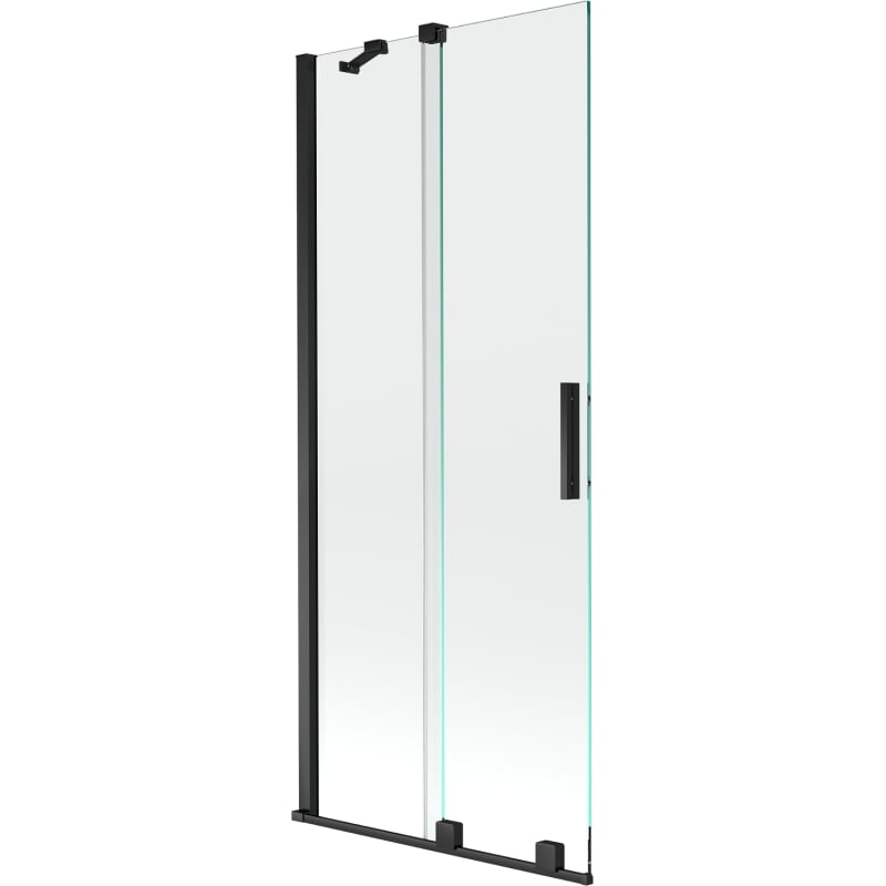 Mexen Velar parawan nawannowy 2-skrzydłowy rozsuwany 85 x 150 cm, transparent, czarny - 896-085-000-01-70