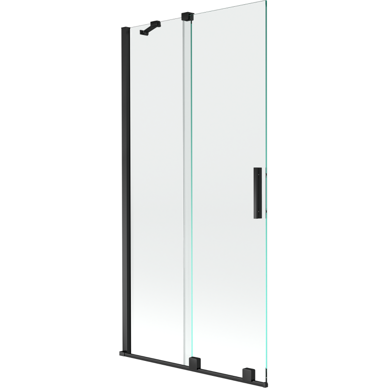 Mexen Velar parawan nawannowy 2-skrzydłowy rozsuwany 95 x 150 cm, transparent, czarny - 896-095-000-01-70