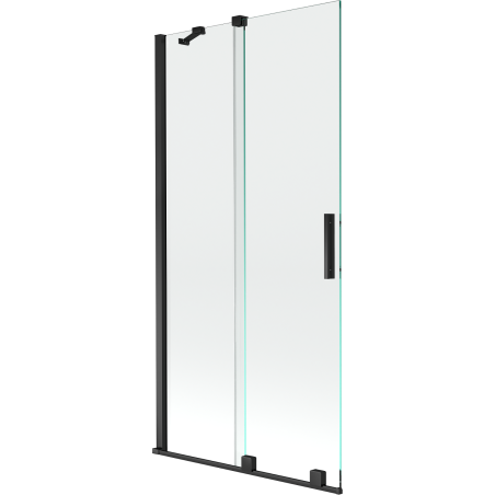 Mexen Velar parawan nawannowy 2-skrzydłowy rozsuwany 95 x 150 cm, transparent, czarny - 896-095-000-01-70