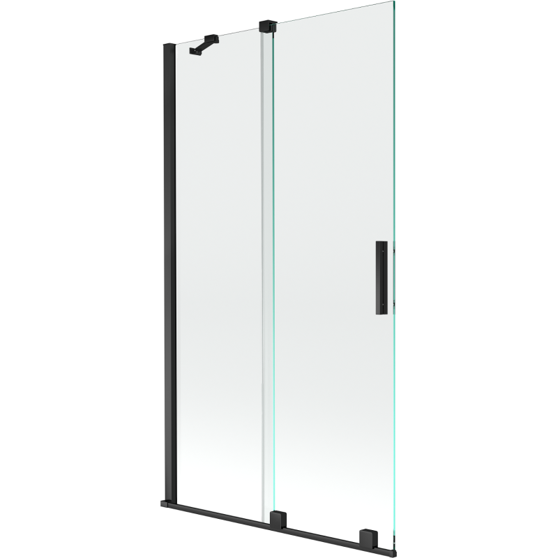 Mexen Velar parawan nawannowy 2-skrzydłowy rozsuwany 100 x 150 cm, transparent, czarny - 896-100-000-01-70