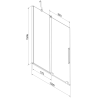 Mexen Velar parawan nawannowy 2-skrzydłowy rozsuwany 120 x 150 cm, transparent, czarny - 896-120-000-01-70