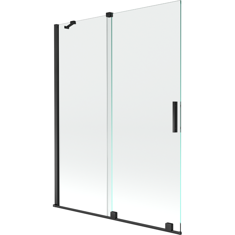 Mexen Velar parawan nawannowy 2-skrzydłowy rozsuwany 130 x 150 cm, transparent, czarny - 896-130-000-01-70