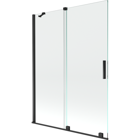 Mexen Velar parawan nawannowy 2-skrzydłowy rozsuwany 130 x 150 cm, transparent, czarny - 896-130-000-01-70