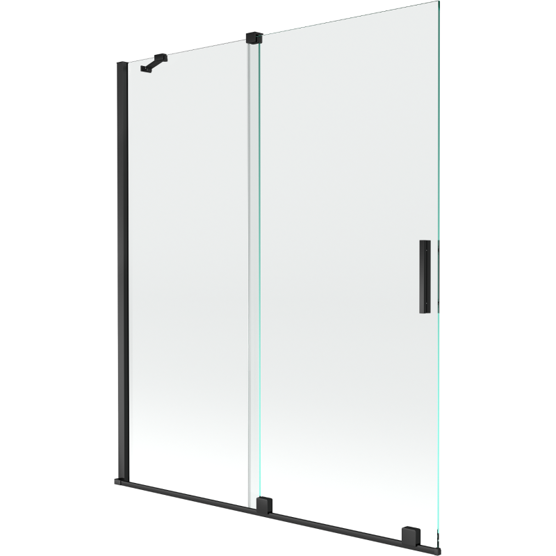 Mexen Velar parawan nawannowy 2-skrzydłowy rozsuwany 140 x 150 cm, transparent, czarny - 896-140-000-01-70