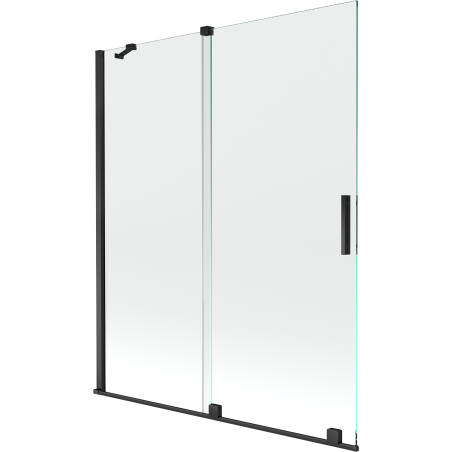 Mexen Velar parawan nawannowy 2-skrzydłowy rozsuwany 140 x 150 cm, transparent, czarny - 896-140-000-01-70