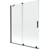 Mexen Velar parawan nawannowy 2-skrzydłowy rozsuwany 140 x 150 cm, transparent, czarny - 896-140-000-01-70