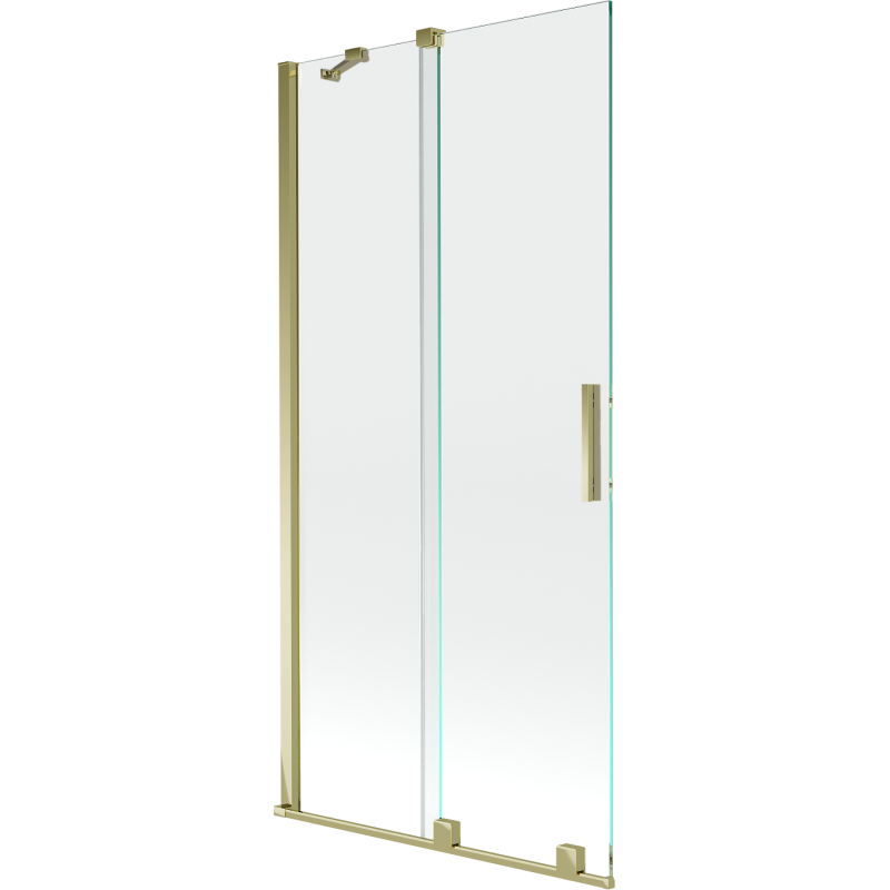 Mexen Velar parawan nawannowy 2-skrzydłowy rozsuwany 95 x 150 cm, transparent, złoty - 896-095-000-01-50