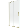 Mexen Velar parawan nawannowy 2-skrzydłowy rozsuwany 95 x 150 cm, transparent, złoty - 896-095-000-01-50