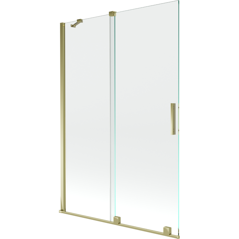 Mexen Velar parawan nawannowy 2-skrzydłowy rozsuwany 120 x 150 cm, transparent, złoty - 896-120-000-01-50