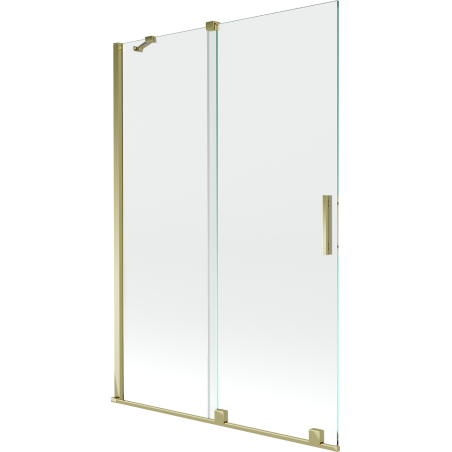 Mexen Velar parawan nawannowy 2-skrzydłowy rozsuwany 120 x 150 cm, transparent, złoty - 896-120-000-01-50