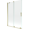 Mexen Velar parawan nawannowy 2-skrzydłowy rozsuwany 120 x 150 cm, transparent, złoty - 896-120-000-01-50