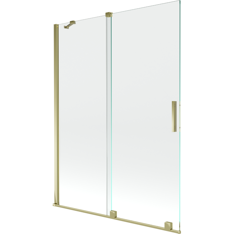 Mexen Velar parawan nawannowy 2-skrzydłowy rozsuwany 130 x 150 cm, transparent, złoty - 896-130-000-01-50