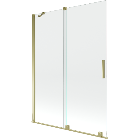 Mexen Velar parawan nawannowy 2-skrzydłowy rozsuwany 130 x 150 cm, transparent, złoty - 896-130-000-01-50