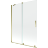 Mexen Velar parawan nawannowy 2-skrzydłowy rozsuwany 130 x 150 cm, transparent, złoty - 896-130-000-01-50