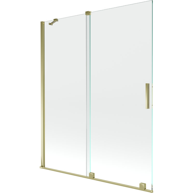 Mexen Velar parawan nawannowy 2-skrzydłowy rozsuwany 140 x 150 cm, transparent, złoty - 896-140-000-01-50