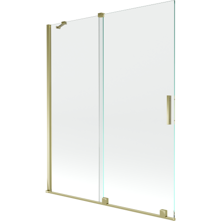 Mexen Velar parawan nawannowy 2-skrzydłowy rozsuwany 140 x 150 cm, transparent, złoty - 896-140-000-01-50