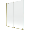 Mexen Velar parawan nawannowy 2-skrzydłowy rozsuwany 140 x 150 cm, transparent, złoty - 896-140-000-01-50