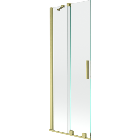 Mexen Velar parawan nawannowy 2-skrzydłowy rozsuwany 75 x 150 cm, transparent, złoty szczotkowany - 896-075-000-01-55