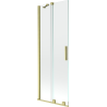 Mexen Velar parawan nawannowy 2-skrzydłowy rozsuwany 75 x 150 cm, transparent, złoty szczotkowany - 896-075-000-01-55