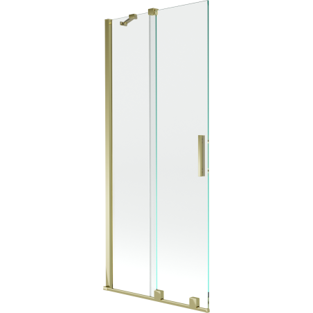 Mexen Velar parawan nawannowy 2-skrzydłowy rozsuwany 85 x 150 cm, transparent, złoty szczotkowany - 896-085-000-01-55