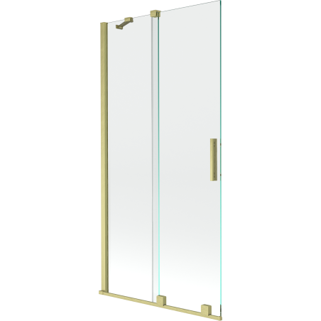 Mexen Velar parawan nawannowy 2-skrzydłowy rozsuwany 90 x 150 cm, transparent, złoty szczotkowany - 896-090-000-01-55