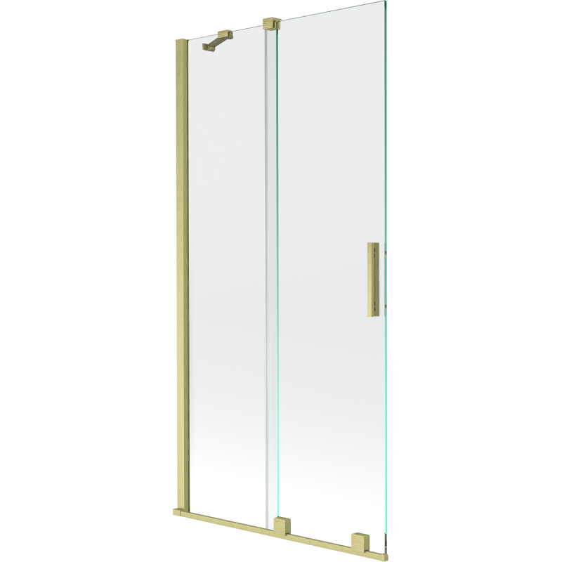 Mexen Velar parawan nawannowy 2-skrzydłowy rozsuwany 95 x 150 cm, transparent, złoty szczotkowany - 896-095-000-01-55