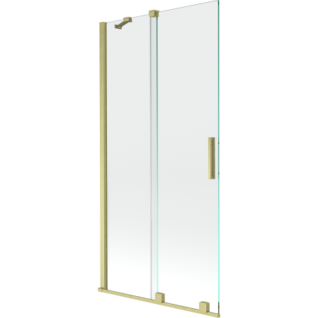 Mexen Velar parawan nawannowy 2-skrzydłowy rozsuwany 95 x 150 cm, transparent, złoty szczotkowany - 896-095-000-01-55