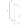 Mexen Velar parawan nawannowy 2-skrzydłowy rozsuwany 95 x 150 cm, transparent, złoty szczotkowany - 896-095-000-01-55