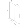 Mexen Velar parawan nawannowy 2-skrzydłowy rozsuwany 100 x 150 cm, transparent, złoty szczotkowany - 896-100-000-01-55