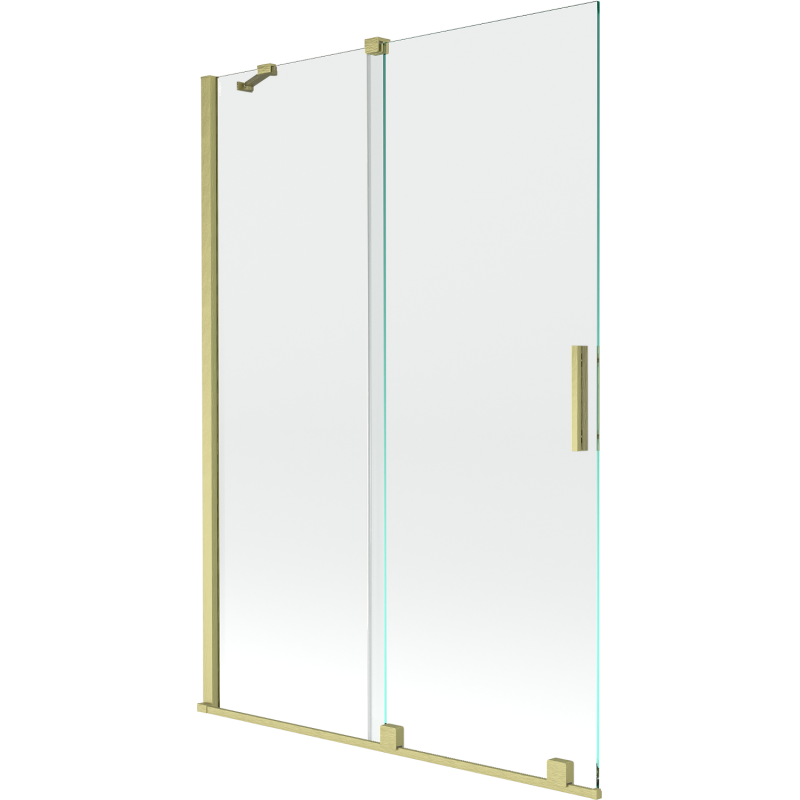 Mexen Velar parawan nawannowy 2-skrzydłowy rozsuwany 120 x 150 cm, transparent, złoty szczotkowany - 896-120-000-01-55