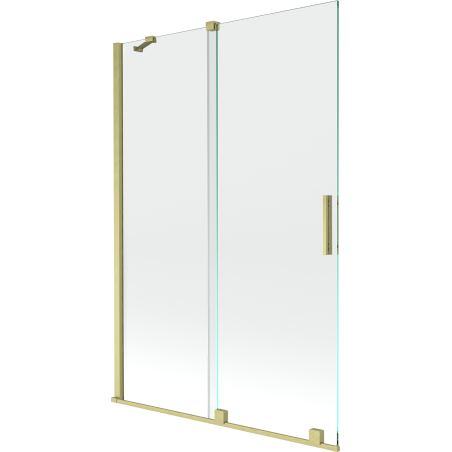 Mexen Velar parawan nawannowy 2-skrzydłowy rozsuwany 120 x 150 cm, transparent, złoty szczotkowany - 896-120-000-01-55