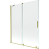 Mexen Velar parawan nawannowy 2-skrzydłowy rozsuwany 140 x 150 cm, transparent, złoty szczotkowany - 896-140-000-01-55