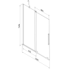 Mexen Velar parawan nawannowy 2-skrzydłowy rozsuwany 130 x 150 cm, transparent, złoty szczotkowany - 896-130-000-01-55