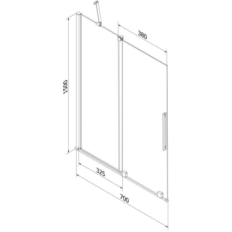 Mexen Velar parawan nawannowy 2-skrzydłowy rozsuwany 70 x 150 cm, transparent, różowe złoto - 896-070-000-01-60