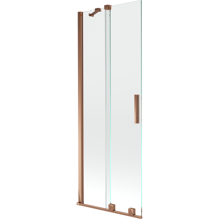 Mexen Velar parawan nawannowy 2-skrzydłowy rozsuwany 75 x 150 cm, transparent, różowe złoto - 896-075-000-01-60