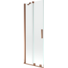 Mexen Velar parawan nawannowy 2-skrzydłowy rozsuwany 75 x 150 cm, transparent, różowe złoto - 896-075-000-01-60