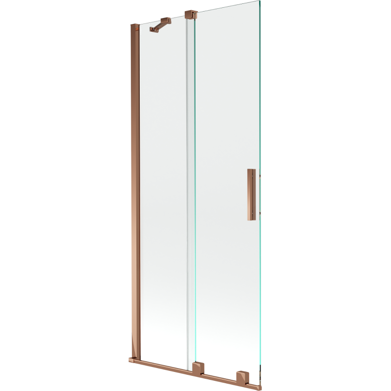 Mexen Velar parawan nawannowy 2-skrzydłowy rozsuwany 80 x 150 cm, transparent, różowe złoto - 896-080-000-01-60