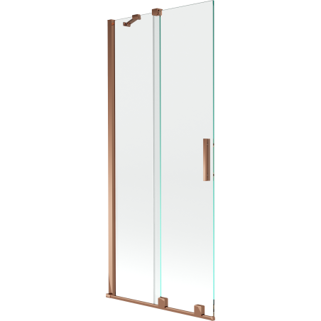Mexen Velar parawan nawannowy 2-skrzydłowy rozsuwany 85 x 150 cm, transparent, różowe złoto - 896-085-000-01-60