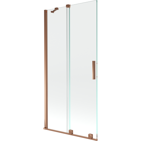 Mexen Velar parawan nawannowy 2-skrzydłowy rozsuwany 95 x 150 cm, transparent, różowe złoto - 896-095-000-01-60