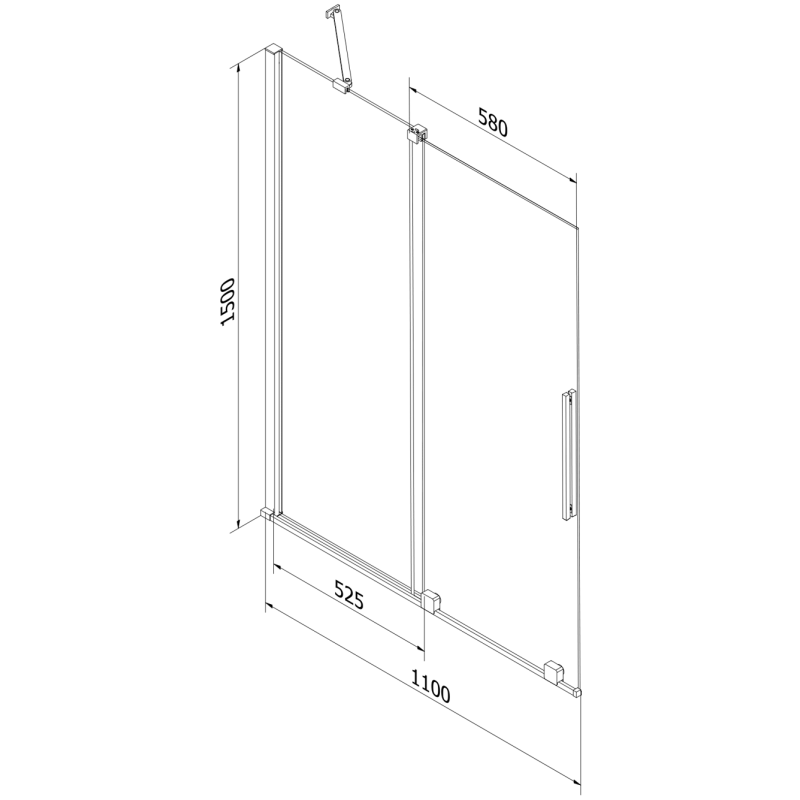 Mexen Velar parawan nawannowy 2-skrzydłowy rozsuwany 110 x 150 cm, transparent, różowe złoto - 896-110-000-01-60