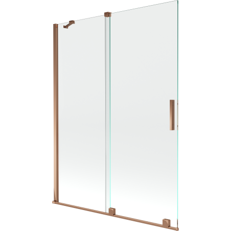 Mexen Velar parawan nawannowy 2-skrzydłowy rozsuwany 130 x 150 cm, transparent, różowe złoto - 896-130-000-01-60