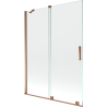 Mexen Velar parawan nawannowy 2-skrzydłowy rozsuwany 130 x 150 cm, transparent, różowe złoto - 896-130-000-01-60