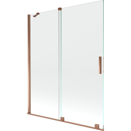 Mexen Velar parawan nawannowy 2-skrzydłowy rozsuwany 140 x 150 cm, transparent, różowe złoto - 896-140-000-01-60