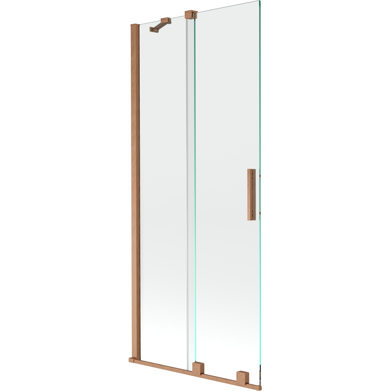 Mexen Velar parawan nawannowy 2-skrzydłowy rozsuwany 85 x 150 cm, transparent, miedź szczotkowana - 896-085-000-01-65