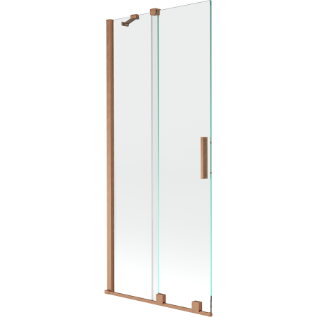 Mexen Velar parawan nawannowy 2-skrzydłowy rozsuwany 85 x 150 cm, transparent, miedź szczotkowana - 896-085-000-01-65